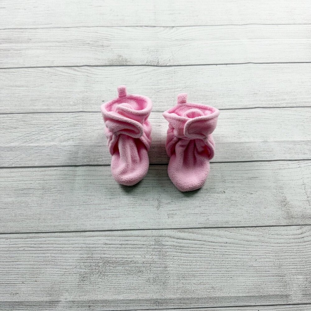 Luvable Friends Pink Fleece Baby Booties XL 18-24 Months